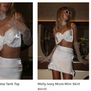 White Top and Mini Skirt Set